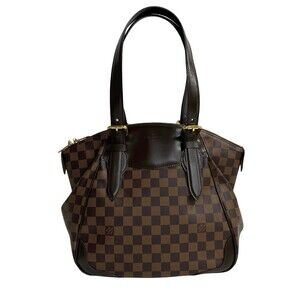 LOUIS VUITTON Brown Damier Leather Tote Bag